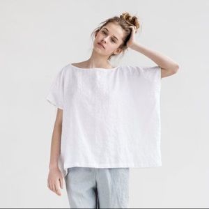 Not Perfect Linen Florence Blouse Redwood